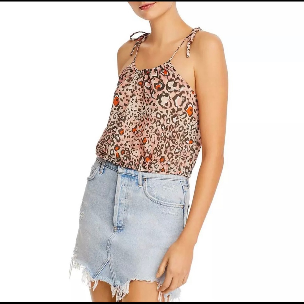 Suboo Uma Crop Cami Top Animal Print Small NWT New